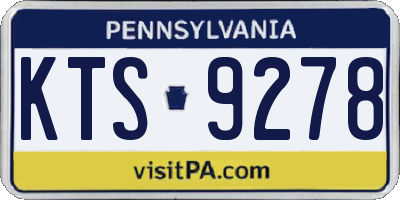 PA license plate KTS9278