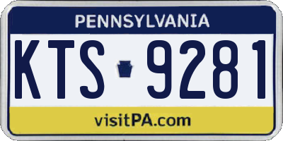 PA license plate KTS9281