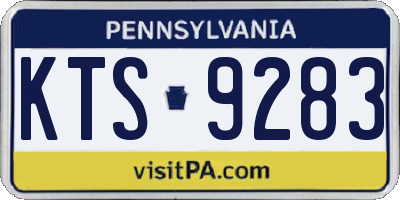 PA license plate KTS9283