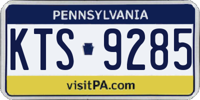 PA license plate KTS9285