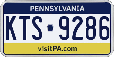PA license plate KTS9286