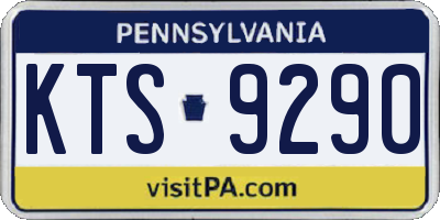 PA license plate KTS9290