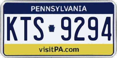 PA license plate KTS9294