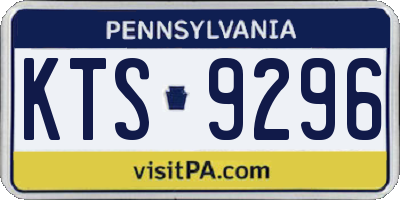 PA license plate KTS9296