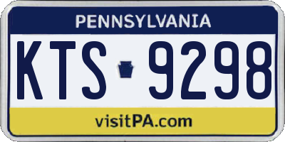 PA license plate KTS9298