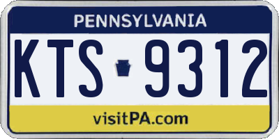 PA license plate KTS9312