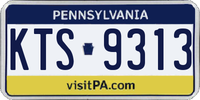 PA license plate KTS9313