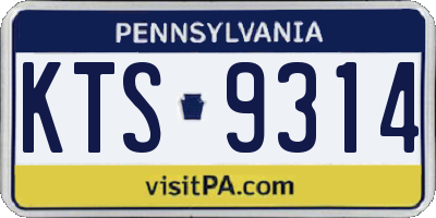 PA license plate KTS9314