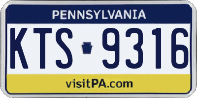 PA license plate KTS9316