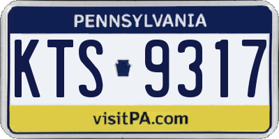 PA license plate KTS9317