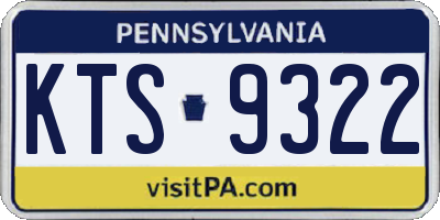 PA license plate KTS9322