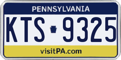 PA license plate KTS9325