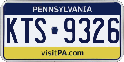 PA license plate KTS9326