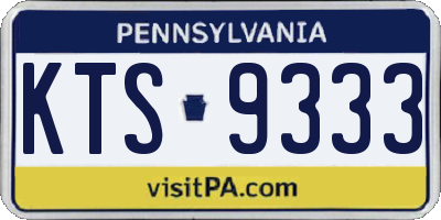PA license plate KTS9333