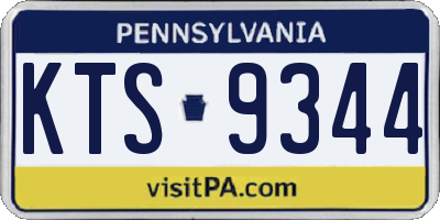 PA license plate KTS9344