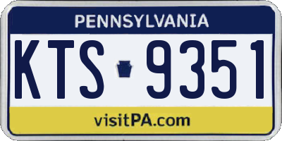 PA license plate KTS9351