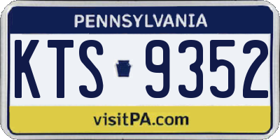 PA license plate KTS9352