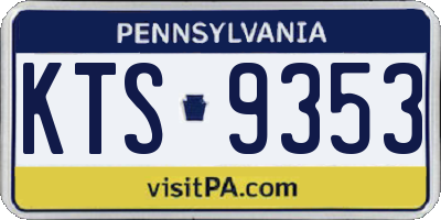 PA license plate KTS9353