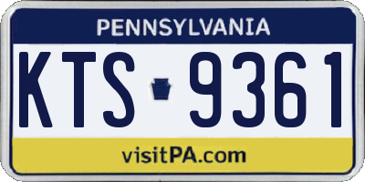 PA license plate KTS9361