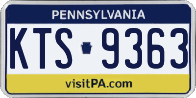 PA license plate KTS9363
