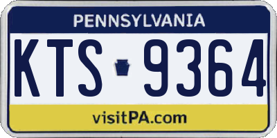 PA license plate KTS9364