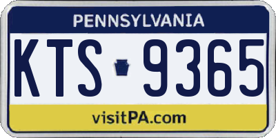 PA license plate KTS9365