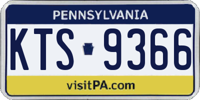 PA license plate KTS9366