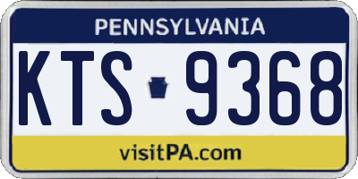 PA license plate KTS9368