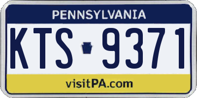PA license plate KTS9371