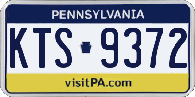 PA license plate KTS9372