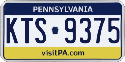 PA license plate KTS9375