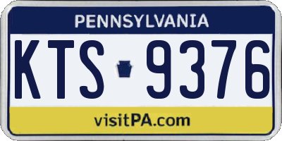 PA license plate KTS9376
