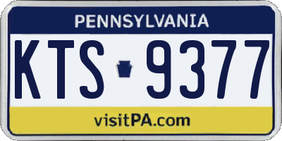PA license plate KTS9377