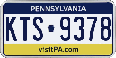 PA license plate KTS9378
