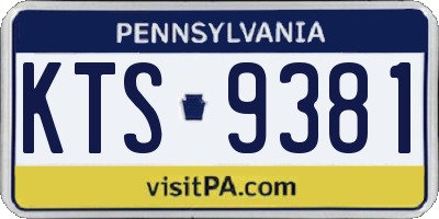 PA license plate KTS9381