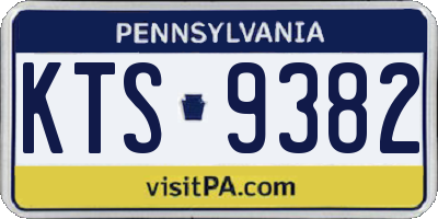 PA license plate KTS9382