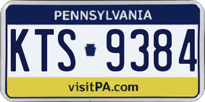 PA license plate KTS9384