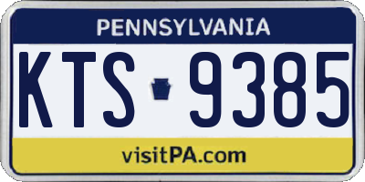 PA license plate KTS9385