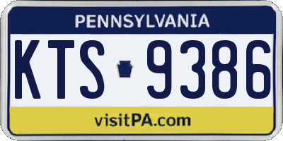 PA license plate KTS9386
