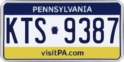 PA license plate KTS9387