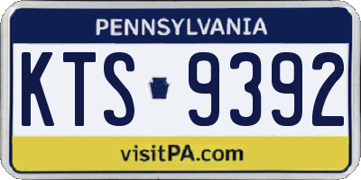 PA license plate KTS9392