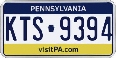 PA license plate KTS9394