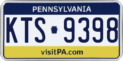 PA license plate KTS9398