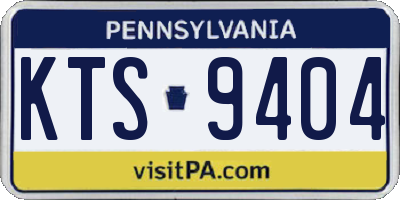 PA license plate KTS9404