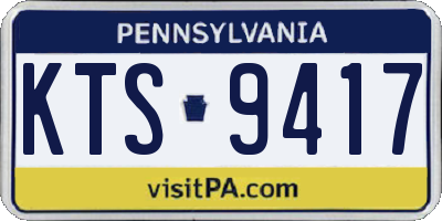 PA license plate KTS9417
