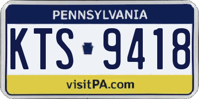 PA license plate KTS9418