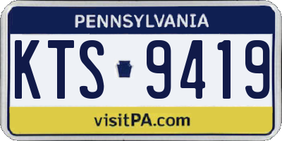 PA license plate KTS9419