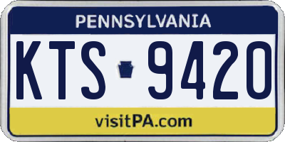PA license plate KTS9420