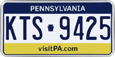 PA license plate KTS9425
