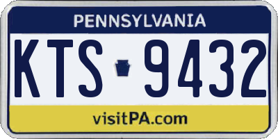 PA license plate KTS9432